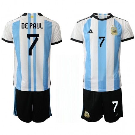 Camisetas Argentina Rodrigo de Paul 7 Primera Copa Mundial 2022 - Niño (+ Pantalones) Camisetas Argentina Rodrigo de Paul 7 Primera Copa Mundial 2022 - Niño (+ Pantalones)